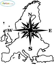 Autocollant boussole rose des