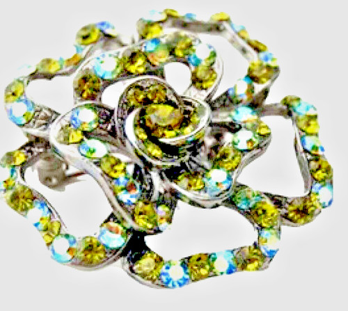 Broche argent fleur - en,