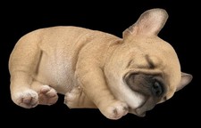 Chien Figurine Chiot - Bouledogue Français Dormant - Cadeau Ami des Animaux 8cm