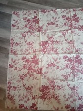 Panneau Tissu Toile De Jouy Vintage Motif Fleurs 