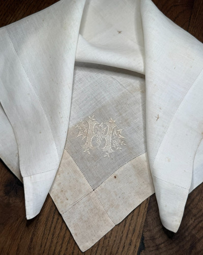 Dentelle ancienne mouchoir - ,