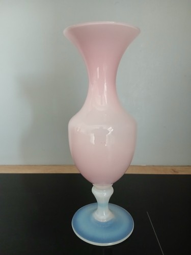 Opaline rose mauve vase - opaline,