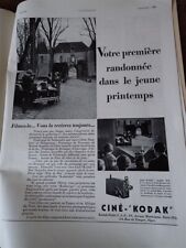 CINE KODAK + chaussures MANFIELD publicité papier ILLUSTRATION 1931 eb