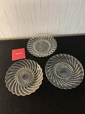 Lot de 3 assiettes bambou en cristal de Baccarat