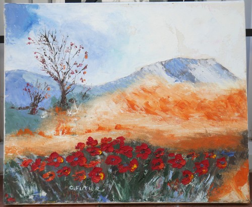 Tableau signé futier paysage - tableau,