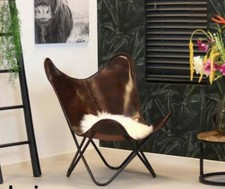 Chaise Papillon En Cuir De