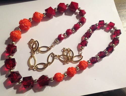 Collier sautoir perles cubes - sautoir,