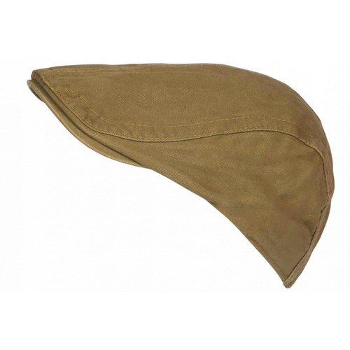 Casquette plate marron coton - casquette,
