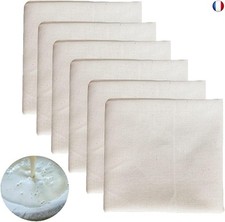 Lot de 6 étamines alimentaires, Toiles filtrantes en pur coton, étamine non b