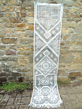 French 1 of white lace net curtain vintage unused 1970 - 80