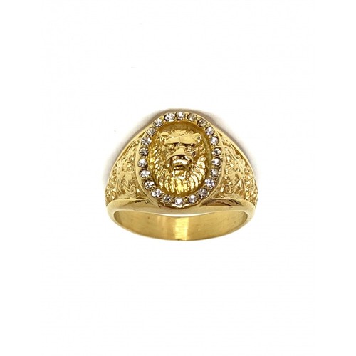 Bague lion acier - , couleur