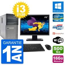 PC Tour Dell 990 Ecran 19" Intel i3-2120 RAM 16Go Disque 500Go Windows 10 Wifi