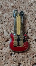 Pin's Double Guitare Électrique Musique Instruments Vintage Note Rouge Music Pin