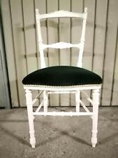 Chaise vintage en bois & assise en velours