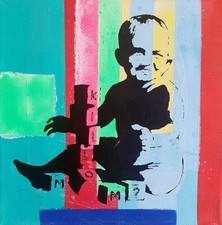 PYB  signed  BABY kill MOM banksy tableau pop STREET ART french GRAFFITI USA