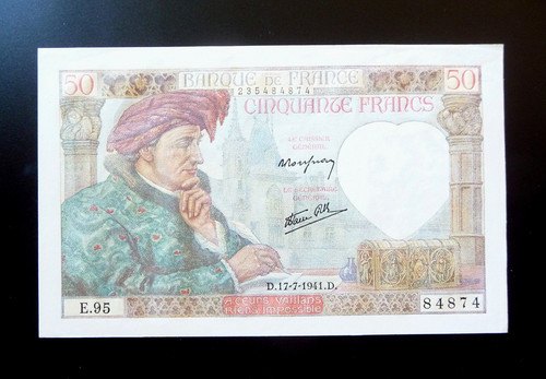 Billet francs jacques - 50,