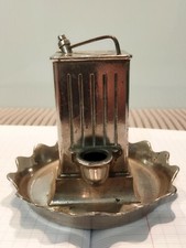 Encrier en régule en forme de bidon d'essence Pétrole Publicitaire ORIFLAMME D.F