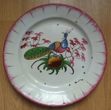 RARE SUPERBE ASSIETTE XIXe / XVIIIe ? FAIENCE DES ISLETTES paon oiseau