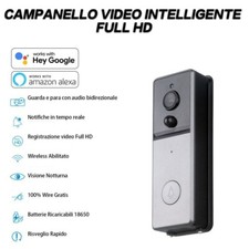 Vidéo Interphone Sans Fil Wifi Smart Sonnette Intelligente Full HD Alexa Google
