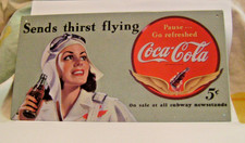 Plaque publicitaire en métal - Coca-Cola - 30 x 16 cm