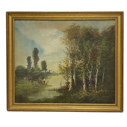 Tableau ancien hst - hst, barbizon
