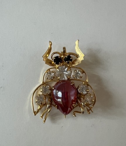 Broche pendentif doré abeille