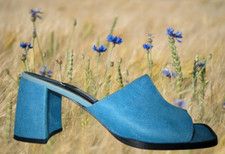 Mules bleu Nathalie Chaize 37