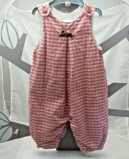 Jacadi combinaison sans manche doublée carreaux rose gris noeud bébé 6 mois