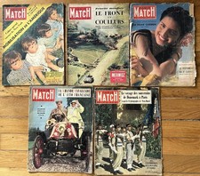 ? Lot de 5 anciens Paris Match année 1950 – n°72, 77, 81, 82, 90 – collection v