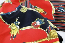   FOULARD jeu de polo, chevaux, cavaliers, Coventry club, vintage