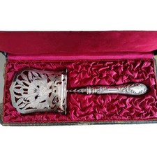 Pelle à Asperges en métal Argenté Ancienne.