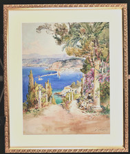 LESSIEUX Louis Ernest aquarelle port de NICE
