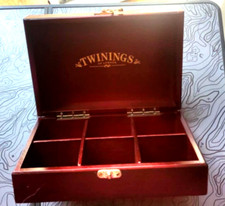 Ancienne Boîte à  Thé TWININGS of London coffre coffret Bois laiton