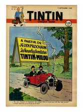 Journal TINTIN  Edition BELGE n°37  9 septembre 1948  Couverture HERGE  superbe