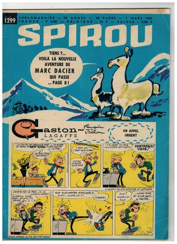 Spirou 1299 gaston - spirou, (1963)