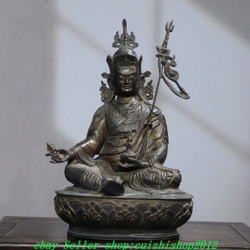 Old tibet buddhism bronze guru - old,