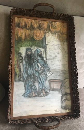 Ancien plateau peinture - ancien,