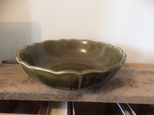 Ancien Bol Coupelle Faience Luneville Louix Xv Moss Green Vert Vintage Vaisselle