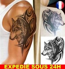✅ Tatouage Temporaire Imperméable Eau Autocollant Tattoo Homme Femme Loup Faux
