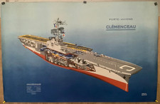 AFFICHE PORTE AVIONS CLEMENCEAU coupe par François baudoin BE militaria