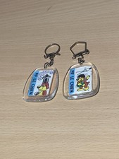 Lot 2 porte-clés vintage Pif le Chien – BD Vaillant – recto verso