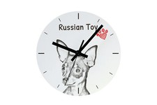 Petit chien russe horloge avec