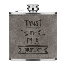 Trust Me I'M A Plombier 170ml Cuir PU Hip Flasque Gris Drôle Best Préféré