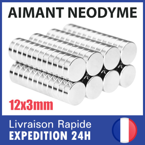 Lot aimant neodyme 12x3 - aimant, mm