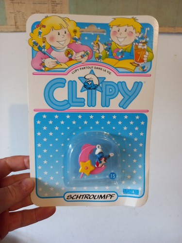 Vintage 1983 schtroumpf clipy - vintage,