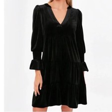 Tuckernuck Pomander Place Black Velvet Long Sleeve Kenzo Dress XS