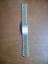 Bracelet de montre homme métallique bicolore largeur 18 mm longueur 17 cm neuf 