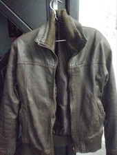 BLOUSON CUIR BOMBER A-2  Sur Mesure HOMME -VINTAGE- MARRON DISTRESSED CÔTES T. L