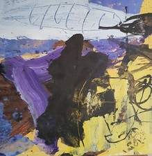 Thibaut De Reimpré Abstraction Lyrique Française TM marouflage toile 50cm/50cm 