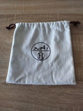 Authentique Sac à Poussière HERMES beige 13 X 21 cm Herringbone Dustbag